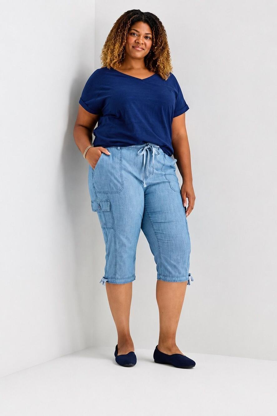 St. John’s Bay Denim Chambray Capri Bottoms 24W